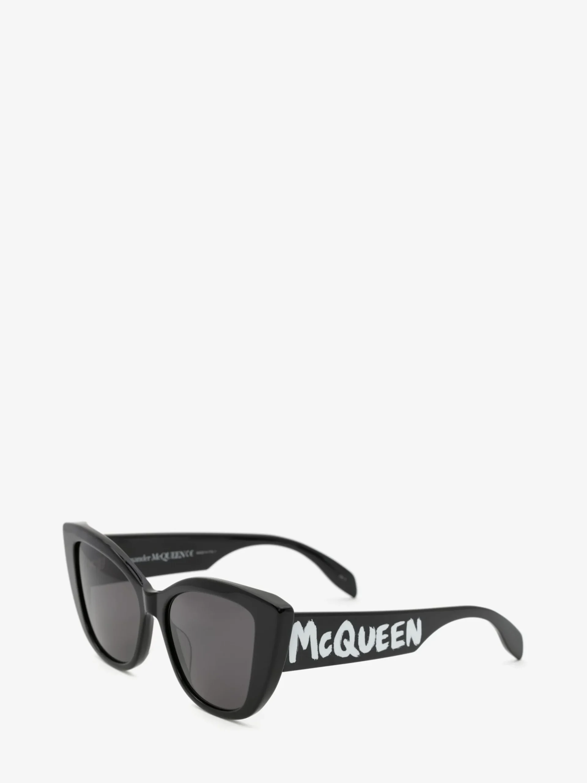 New Alexander McQueen Women's McQueen Graffiti Cat-eye Sunglasses in Black/Grey