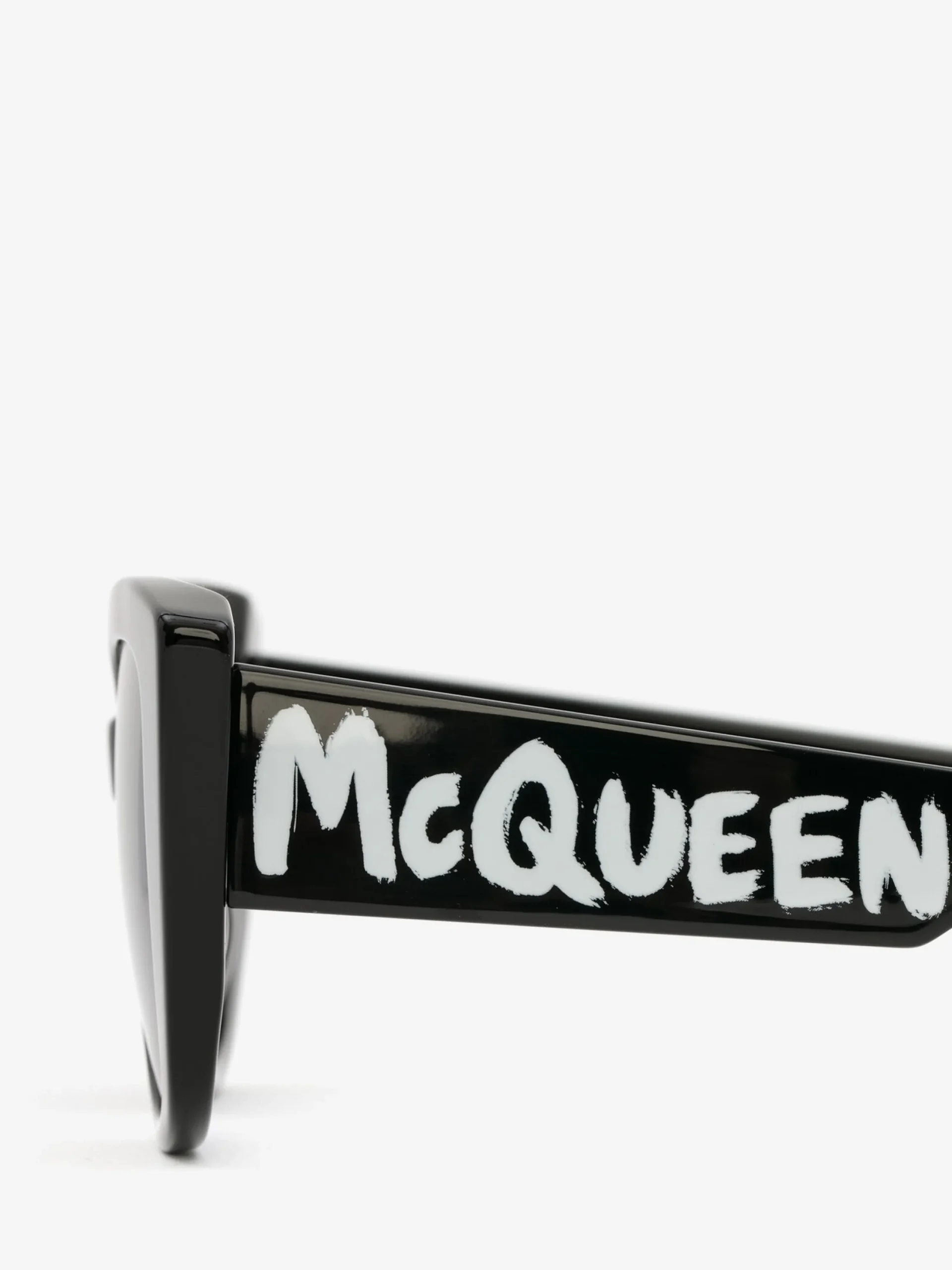 New Alexander McQueen Women's McQueen Graffiti Cat-eye Sunglasses in Black/Grey