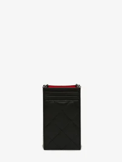 Discount Alexander McQueen Women's McQueen Graffiti Phone Case With Chain in Black/White