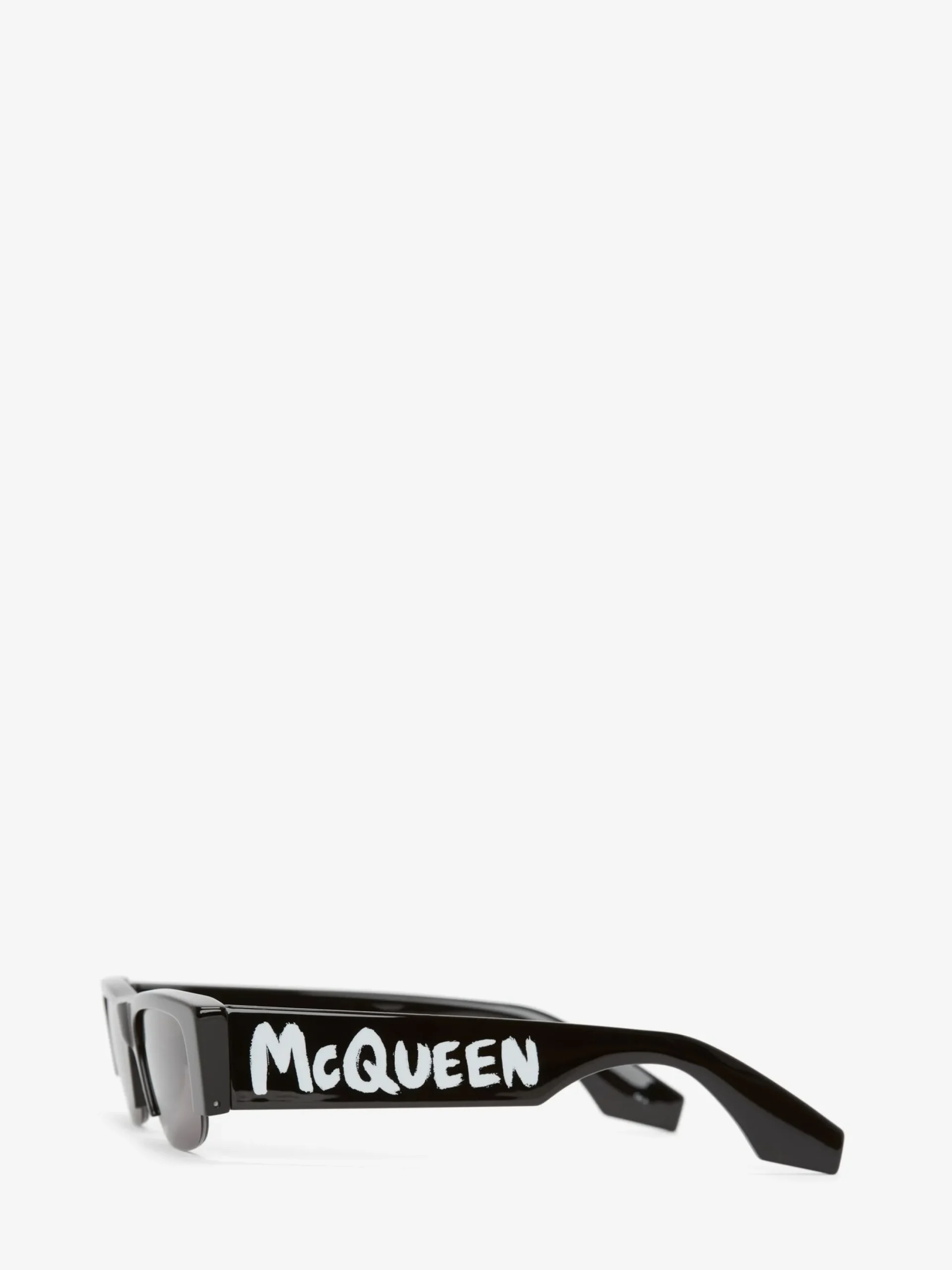 Best Sale Alexander McQueen Women's McQueen Graffiti Slashed Sunglasses in Black