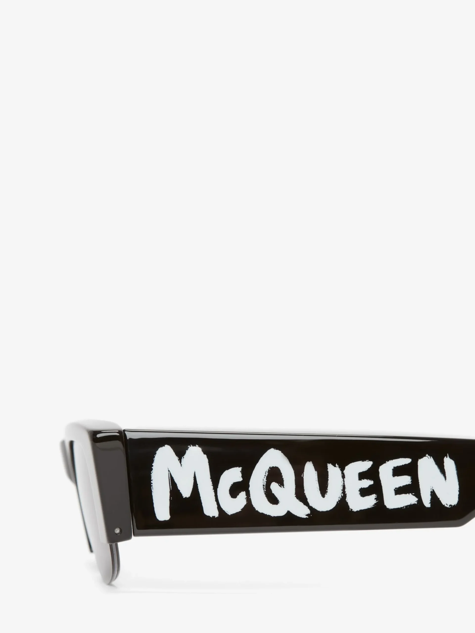 Best Sale Alexander McQueen Women's McQueen Graffiti Slashed Sunglasses in Black