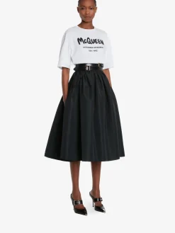 Online Alexander McQueen Women's McQueen Graffiti T-shirt in White/Black