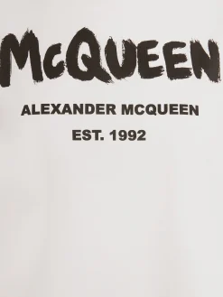 Online Alexander McQueen Women's McQueen Graffiti T-shirt in White/Black