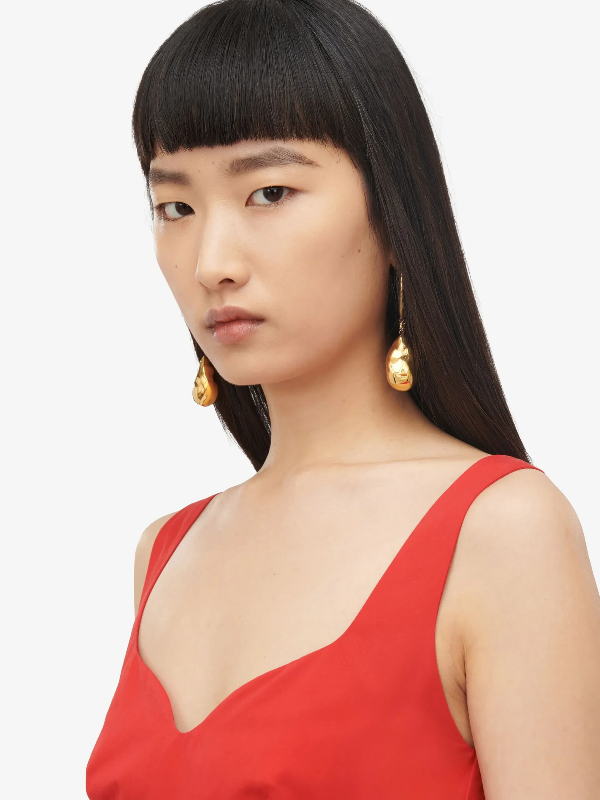 Hot Alexander McQueen Women's Metal Pearl Stick Earrings in Antique Gold