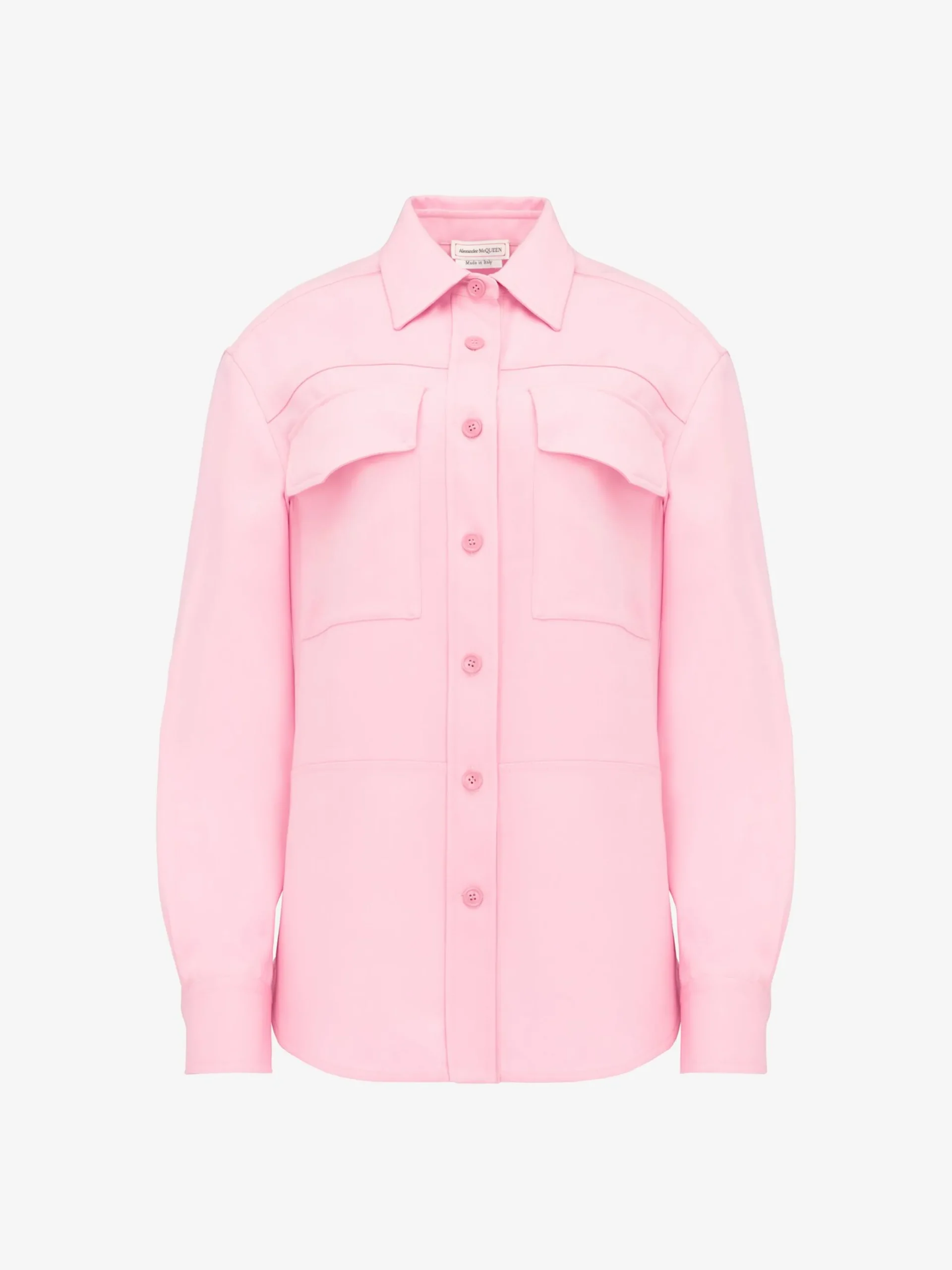 Clearance Alexander McQueen Women's Military Pocket Shirt in Pale Pink