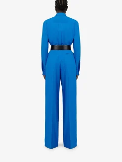 Store Alexander McQueen Women's Military Pocket Shirt in Lapis Blue