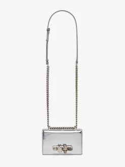 Hot Alexander McQueen Women's Mini Jewelled Satchel in Silver