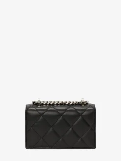 Shop Alexander McQueen Women's Mini Jewelled Satchel in Black/White