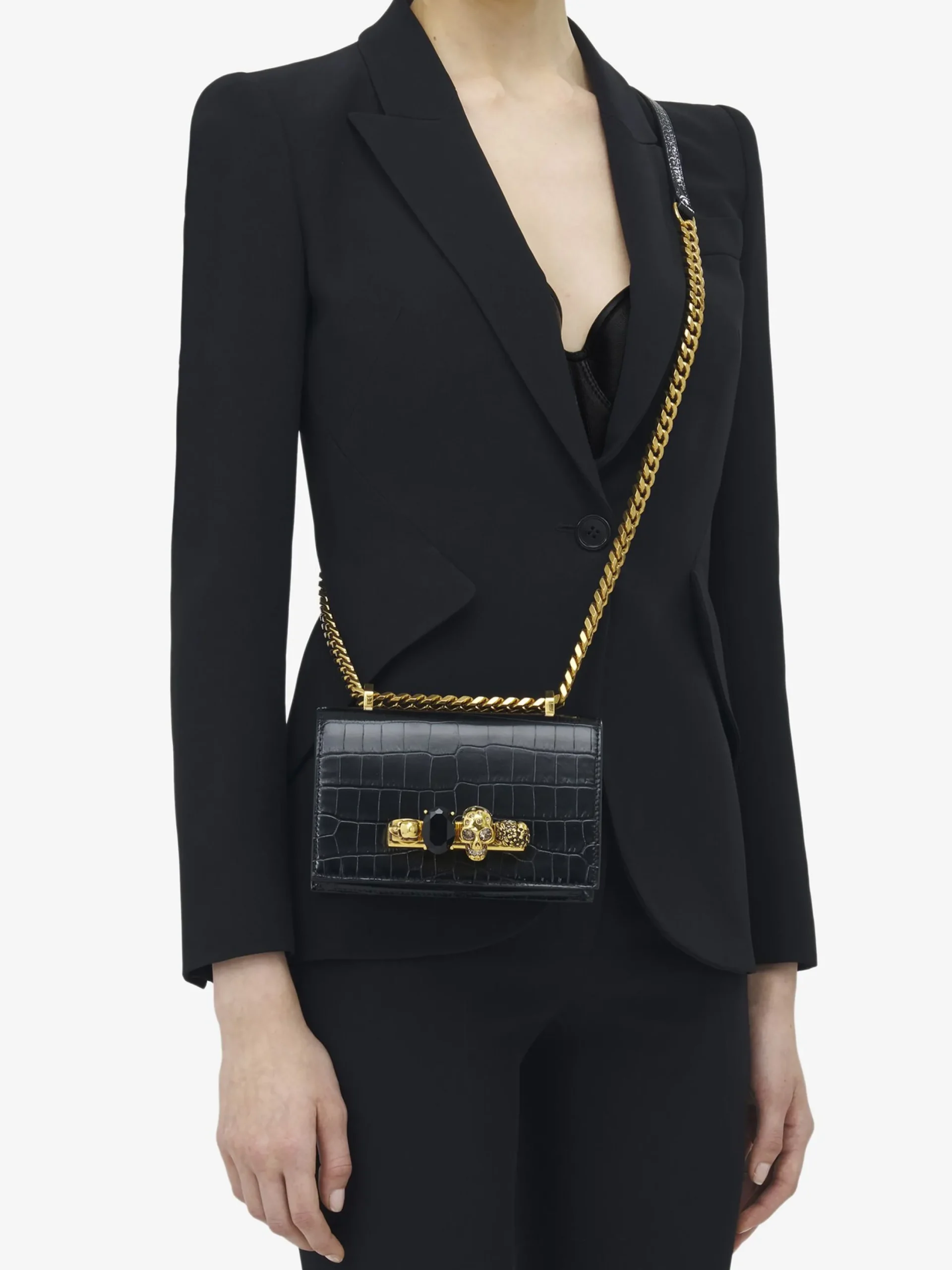 Hot Alexander McQueen Women's Mini Jewelled Satchel in Black