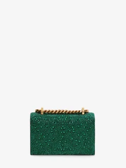 Cheap Alexander McQueen Women's Mini Jewelled Satchel in Emerald