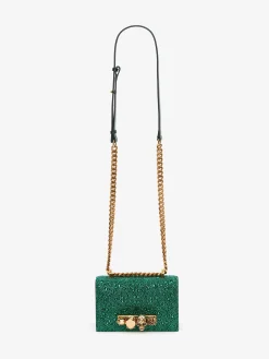 Cheap Alexander McQueen Women's Mini Jewelled Satchel in Emerald