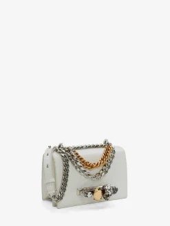 Hot Alexander McQueen Women's Mini Jewelled Satchel With Chain in Ivory