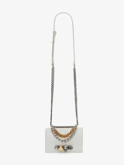 Hot Alexander McQueen Women's Mini Jewelled Satchel With Chain in Ivory