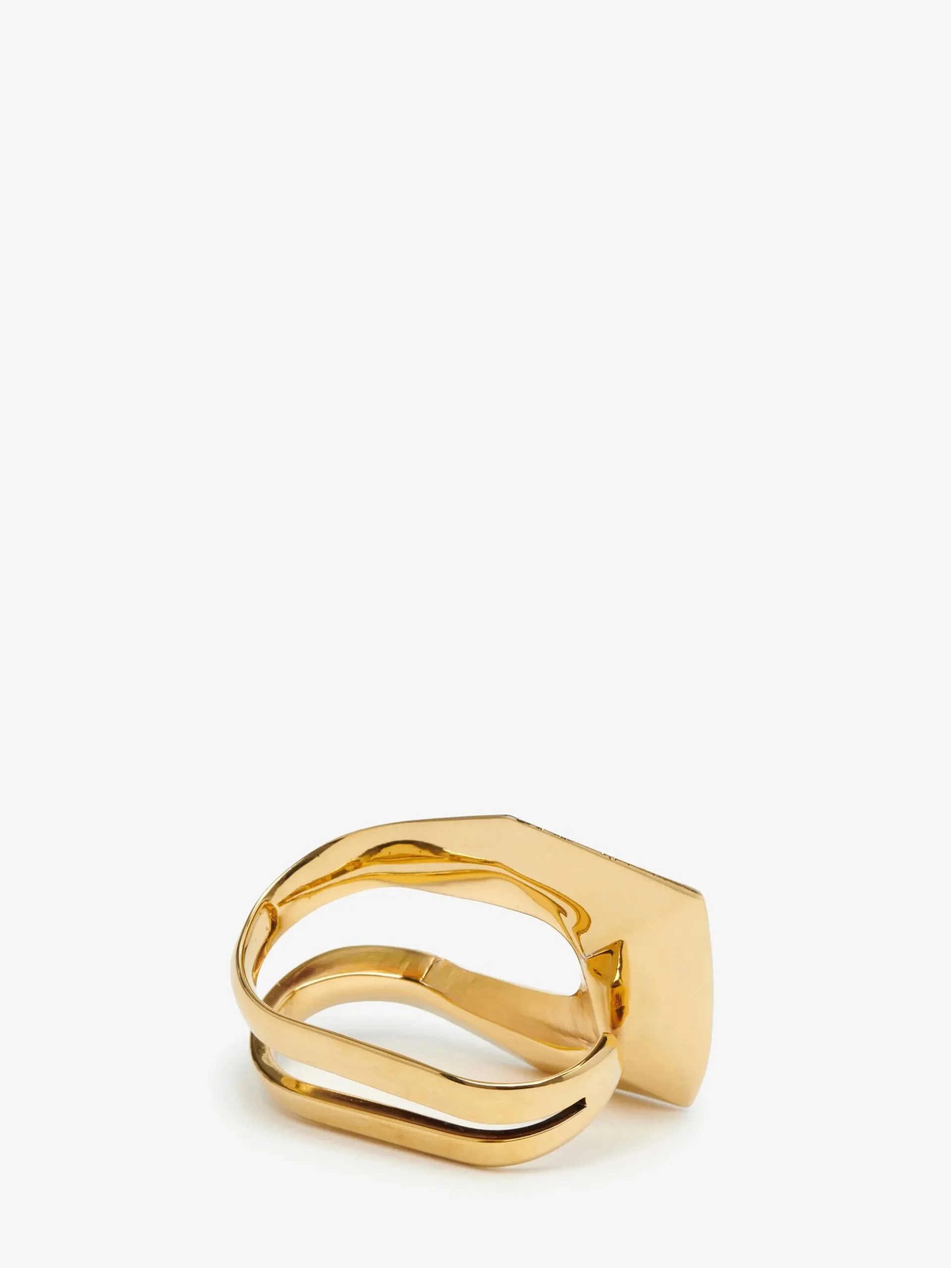 Cheap Alexander McQueen Women's Modernist Double Ring in Antique Gold