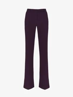 Shop Alexander McQueen Women's Narrow Bootcut Trousers in Night Shade