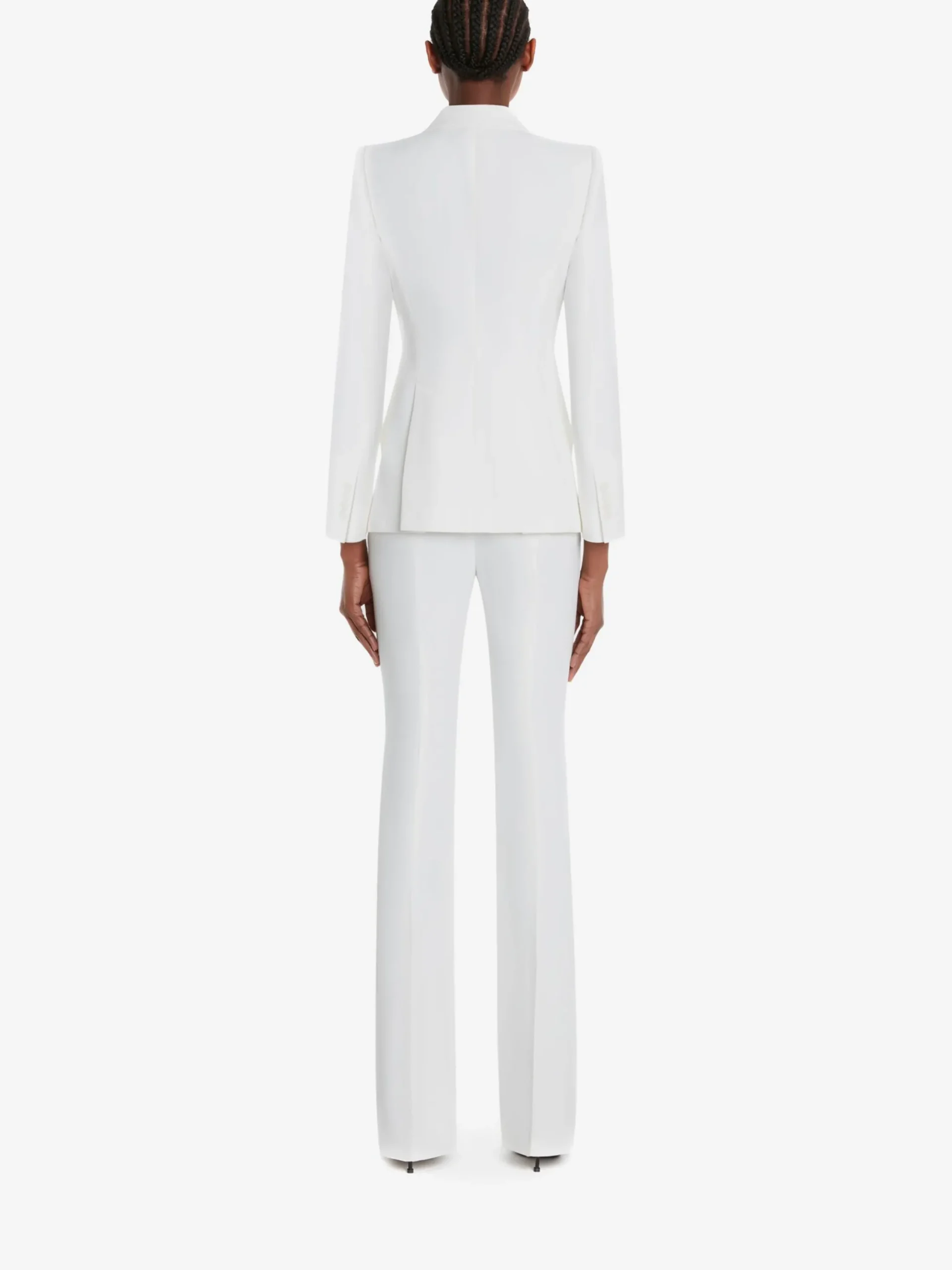 Clearance Alexander McQueen Women's Narrow Bootcut Trousers in LIGHT IVORY