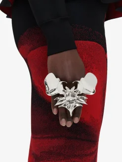 Online Alexander McQueen Women's Orchid Ring in Antique Silver