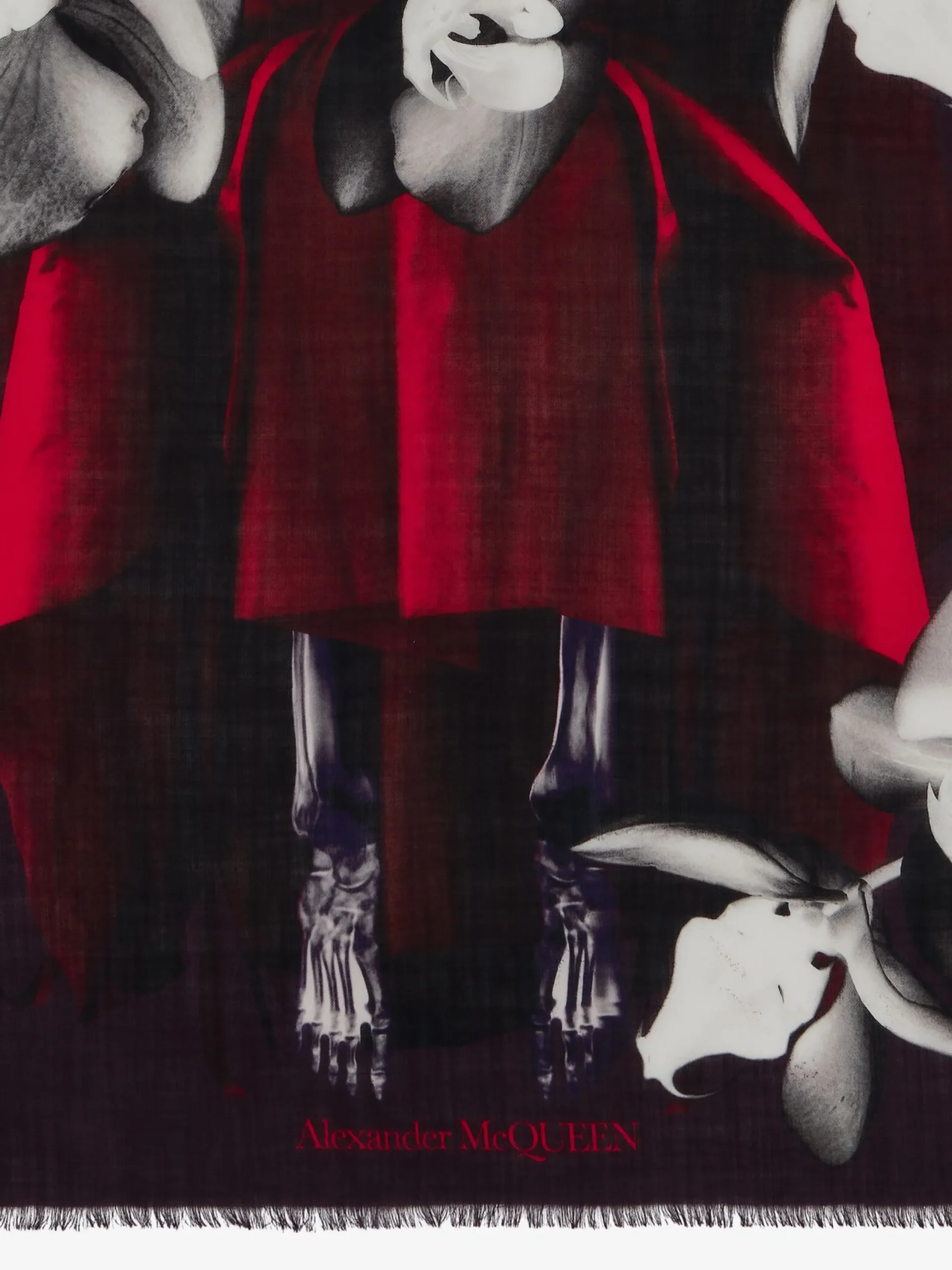 Online Alexander McQueen Women's Orchid Skeleton Dress Shawl in Nightshade/Red