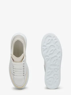 Best Alexander McQueen Women's Oversized Sneaker in White/Vanilla/Cement