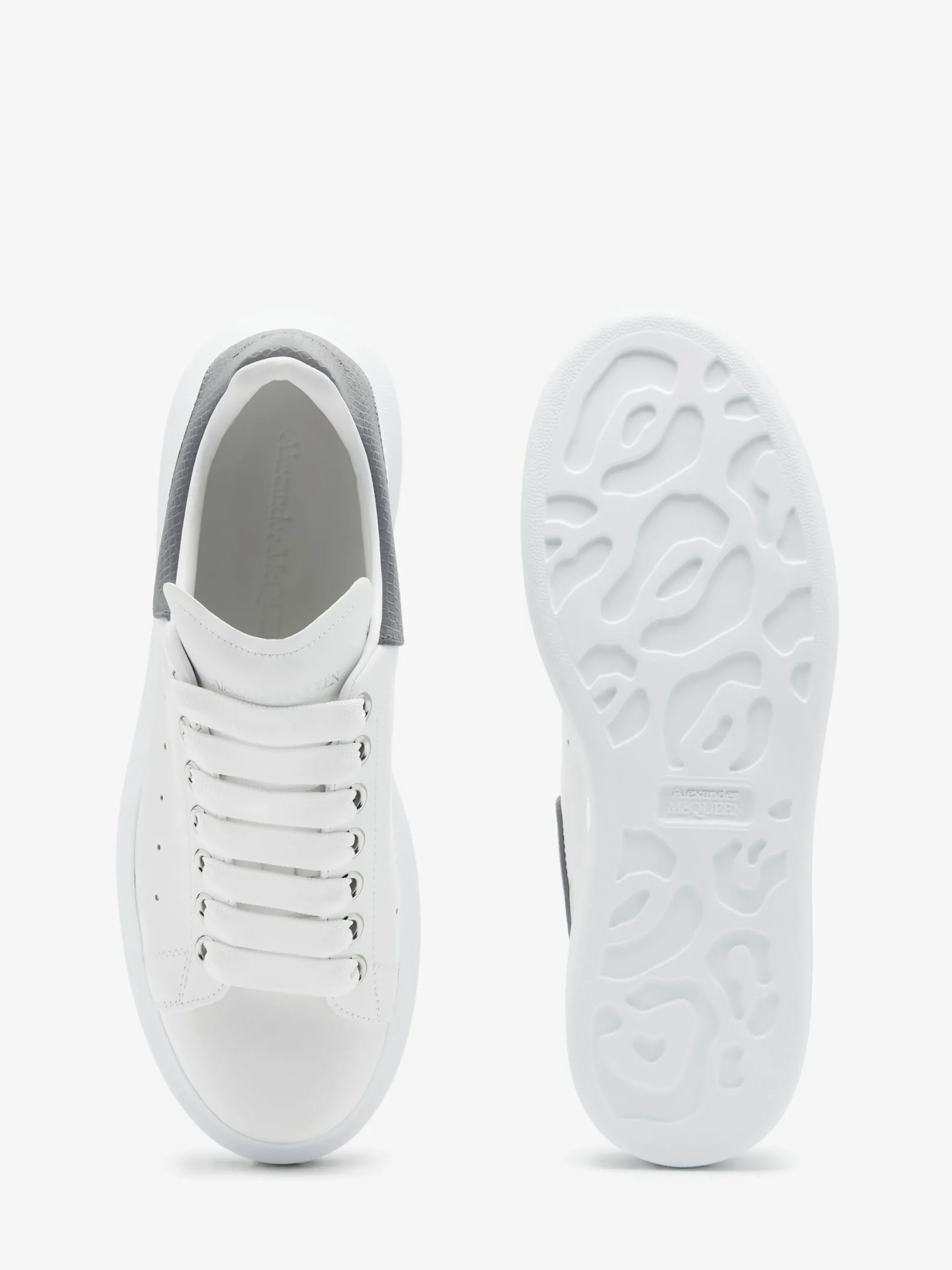New Alexander McQueen Women's Oversized Sneaker in White/Grey