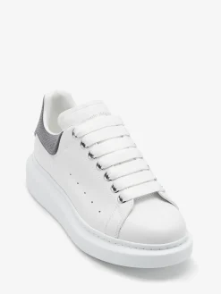 New Alexander McQueen Women's Oversized Sneaker in White/Grey