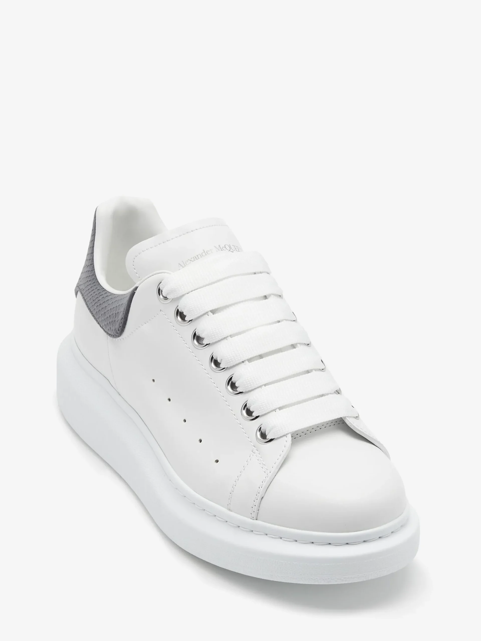 New Alexander McQueen Women's Oversized Sneaker in White/Grey