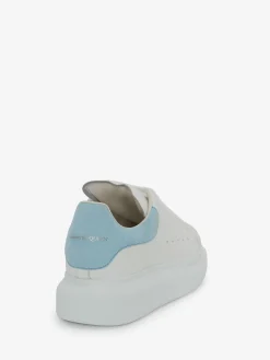 Clearance Alexander McQueen Women's Oversized Sneaker in White/Powder Blue
