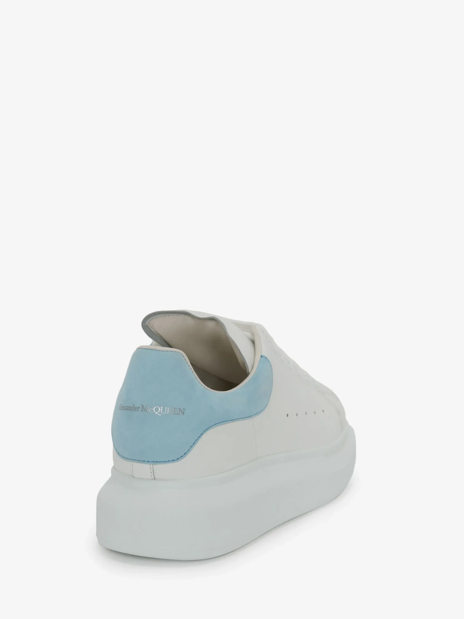 Clearance Alexander McQueen Women's Oversized Sneaker in White/Powder Blue