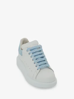Clearance Alexander McQueen Women's Oversized Sneaker in White/Powder Blue