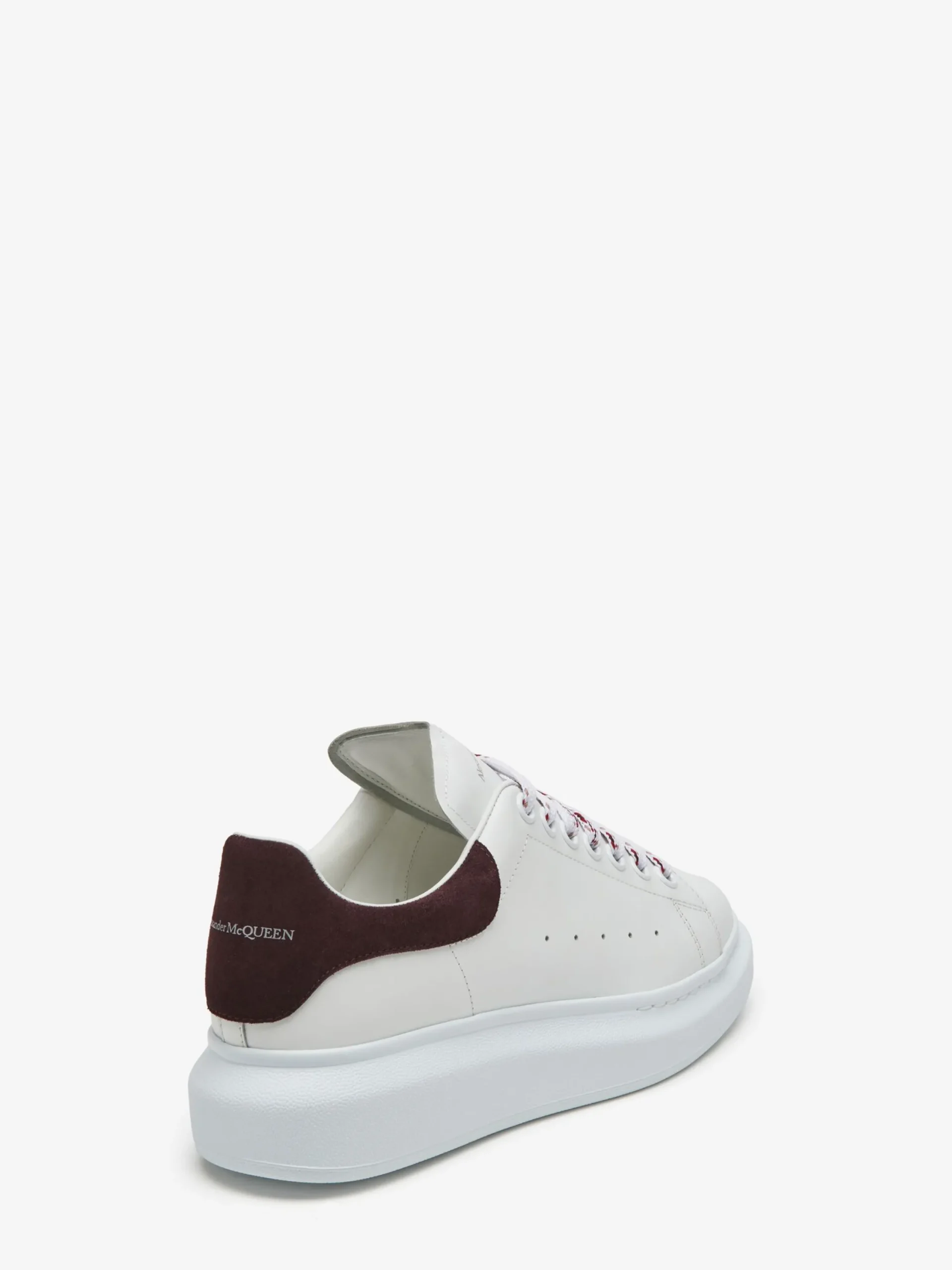 Clearance Alexander McQueen Women's Oversized Sneaker in White/Dark Burgundy