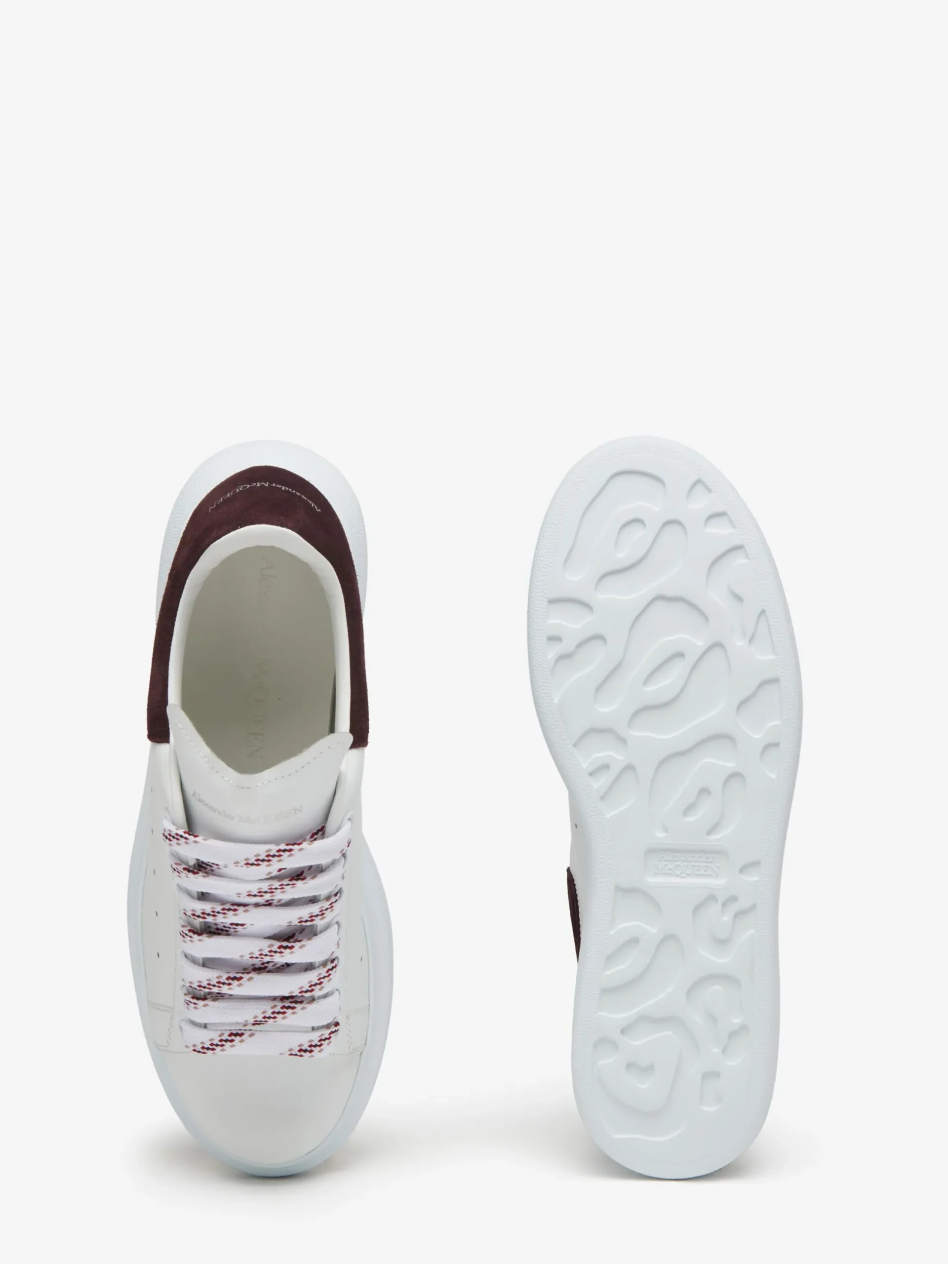 Clearance Alexander McQueen Women's Oversized Sneaker in White/Dark Burgundy