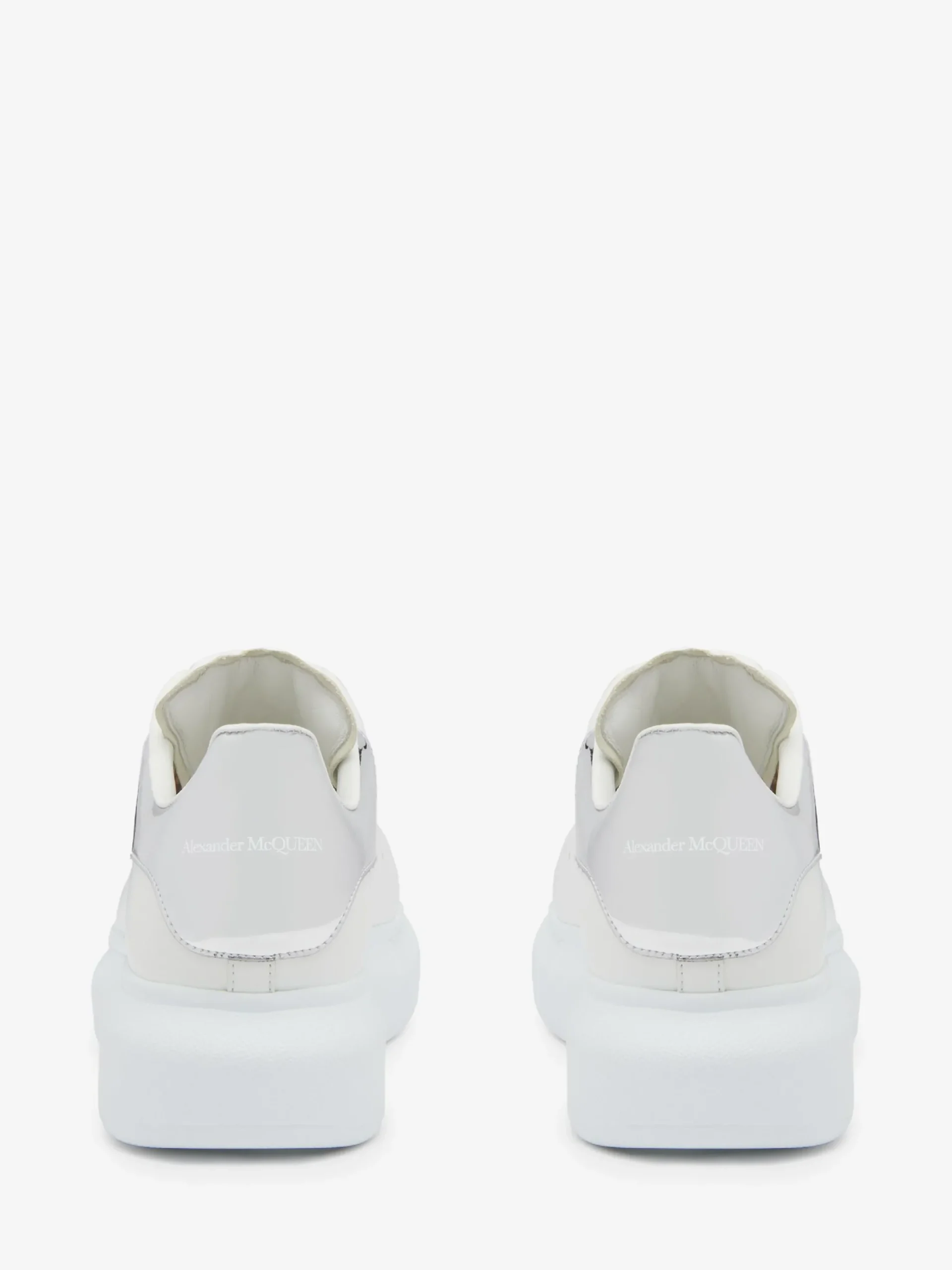 Shop Alexander McQueen Women's Oversized Sneaker in White/Silver