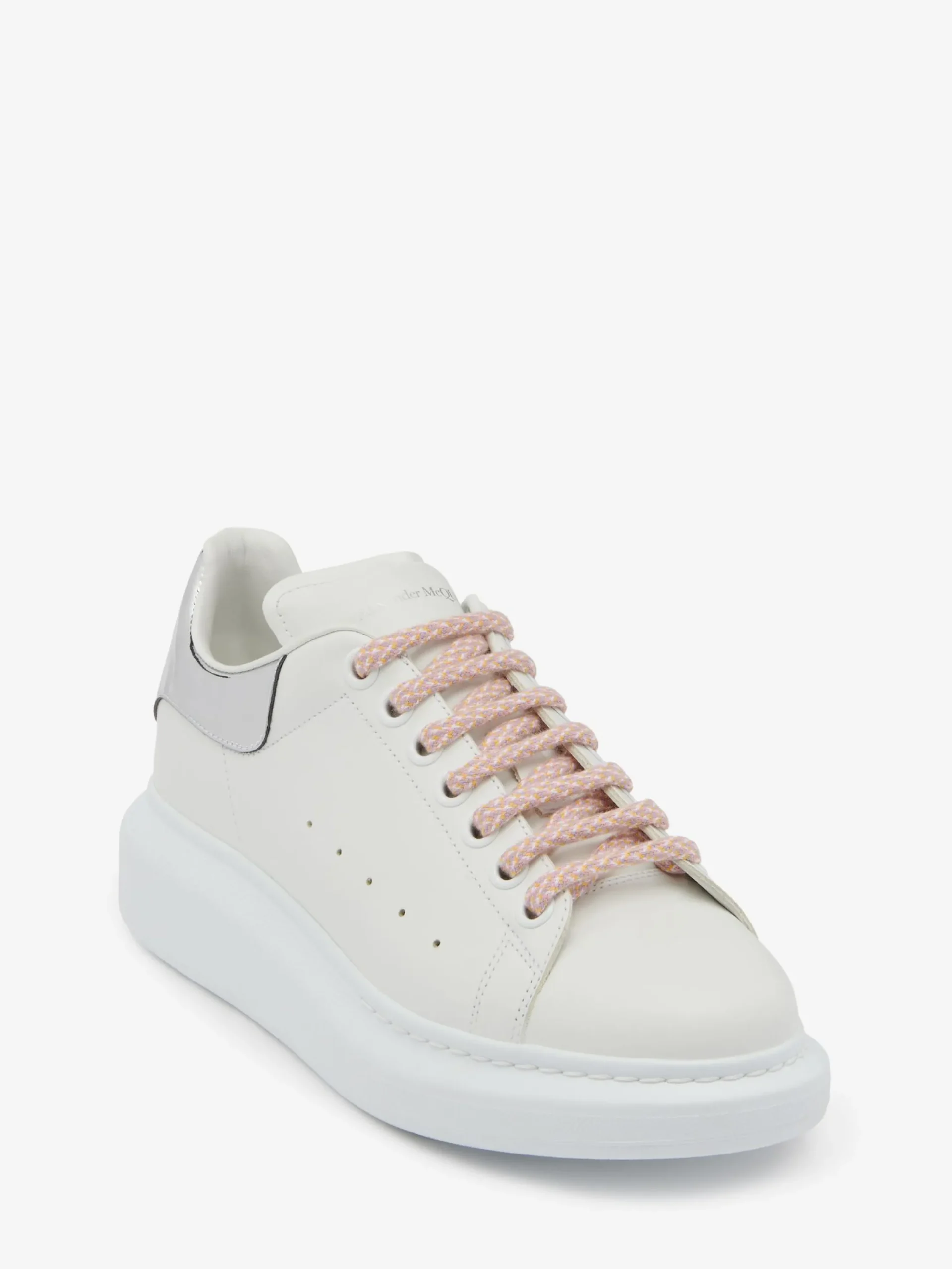 Shop Alexander McQueen Women's Oversized Sneaker in White/Silver