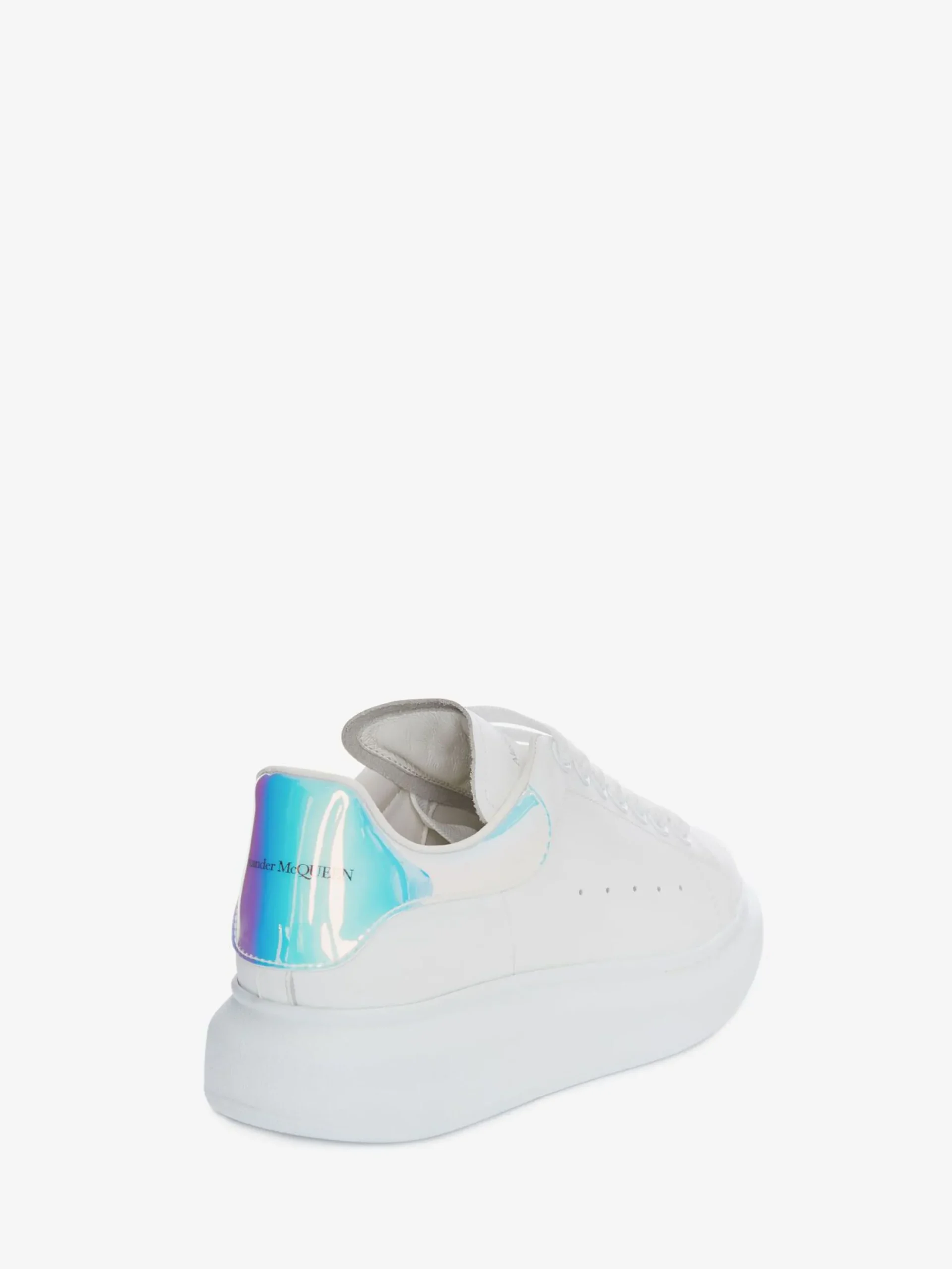 New Alexander McQueen Women's Oversized Sneaker in White/Shock Pink
