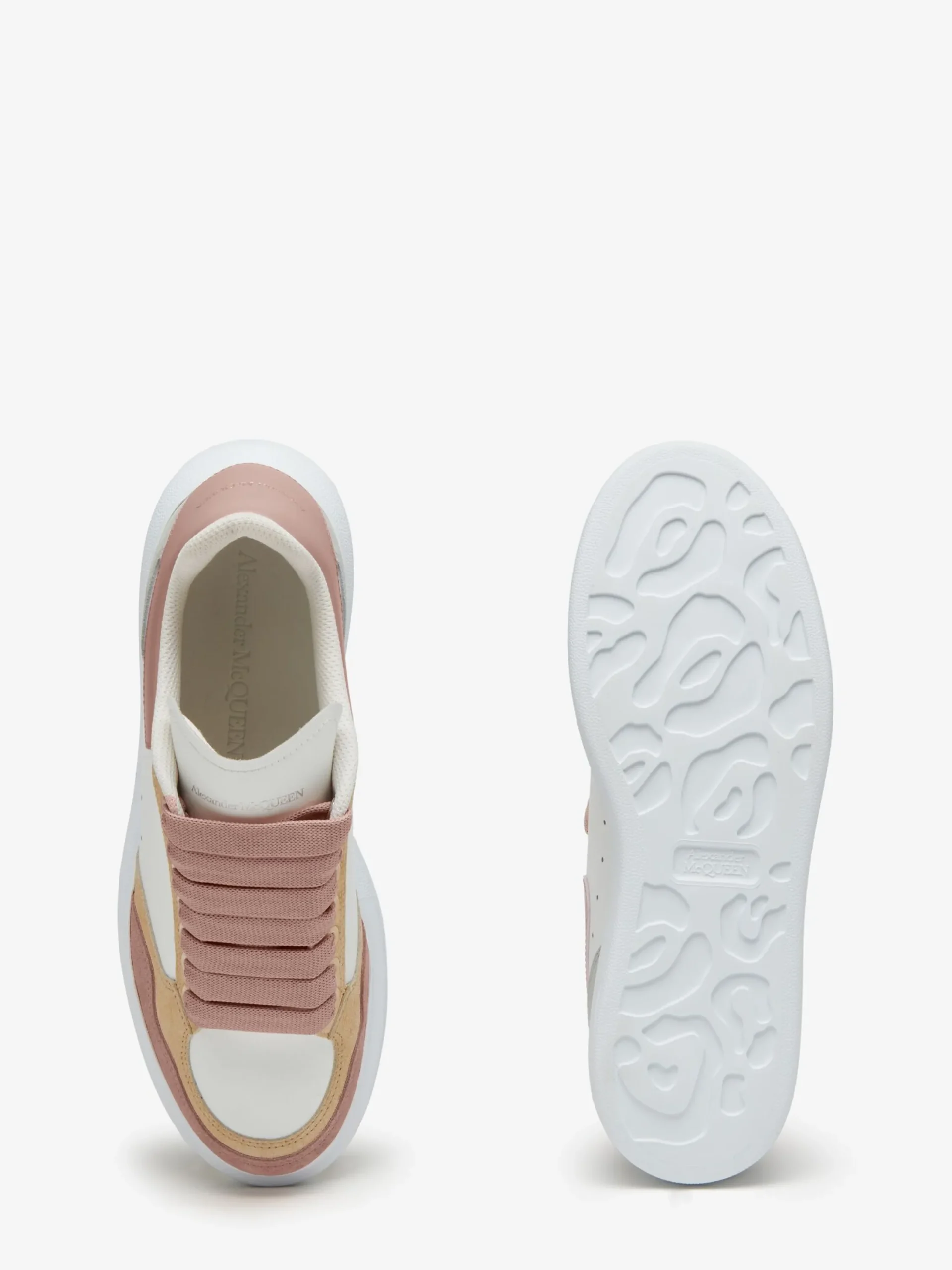 Fashion Alexander McQueen Women's Oversized Sneaker in White/Vanilla/Cement