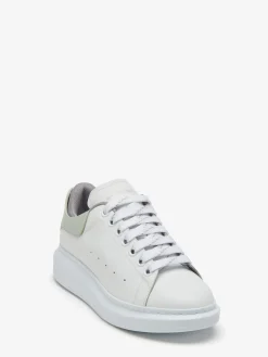 Shop Alexander McQueen Women's Oversized Sneaker in White/Mint/Cement