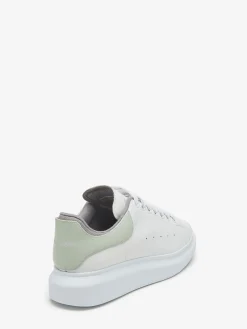 Shop Alexander McQueen Women's Oversized Sneaker in White/Mint/Cement