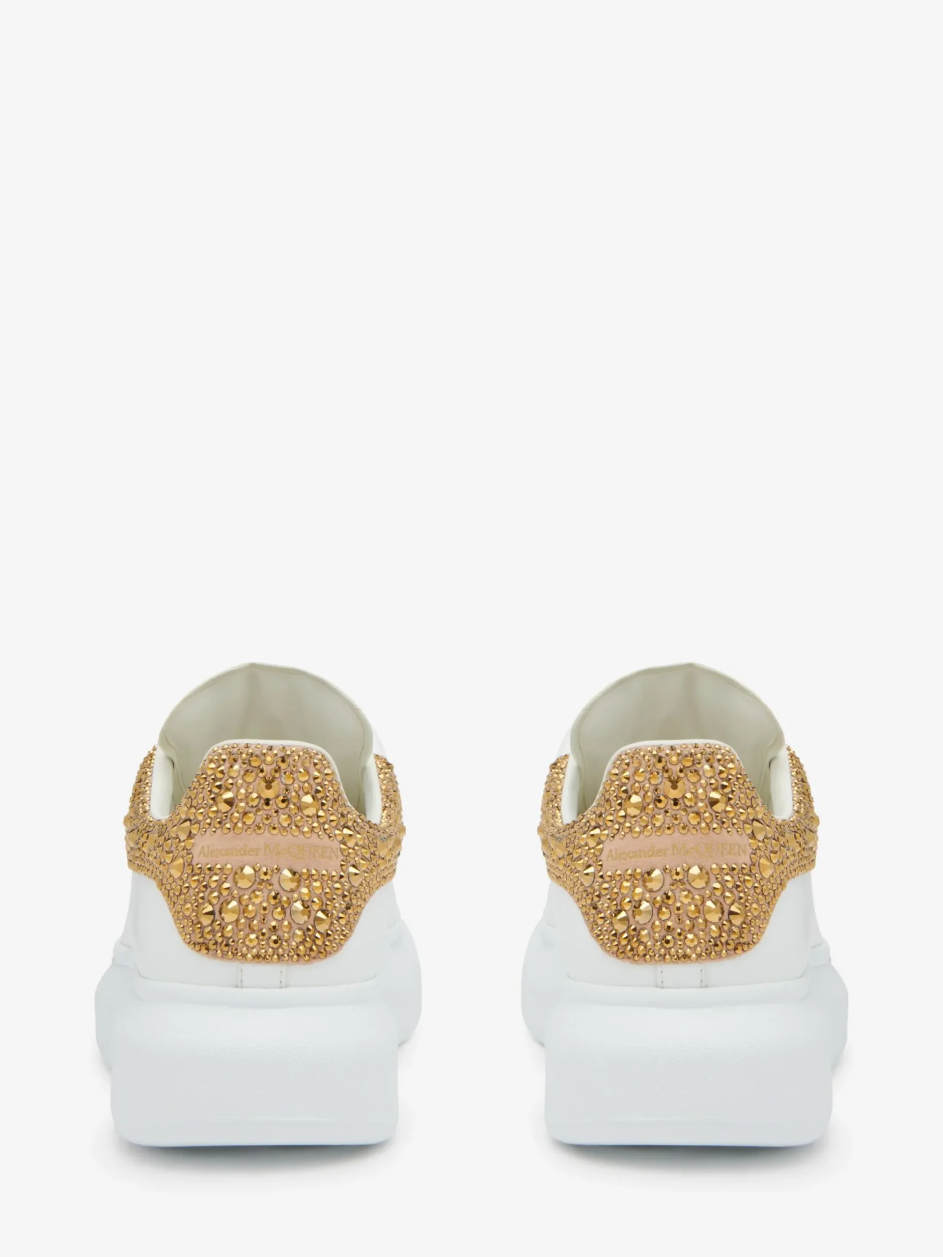 Cheap Alexander McQueen Women's Oversized Sneaker in White/Camel