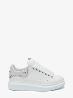 Outlet Alexander McQueen Women's Oversized Sneaker in White/Silver