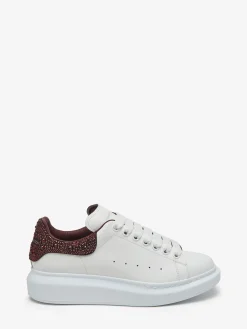 Clearance Alexander McQueen Women's Oversized Sneaker in White/Dark Burgundy