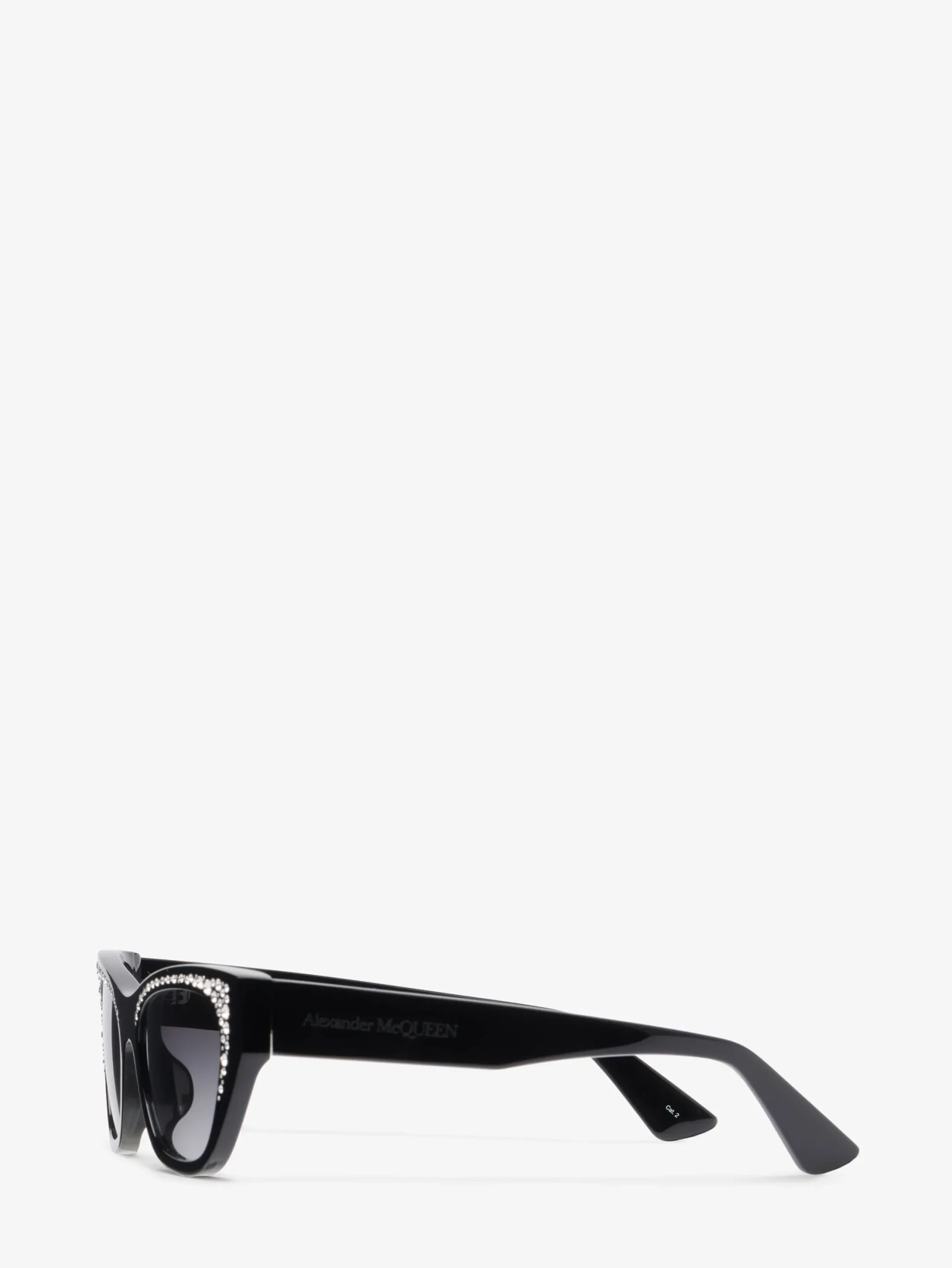 Discount Alexander McQueen Women's Pavé Jewelled Sunglasses in Black/Grey