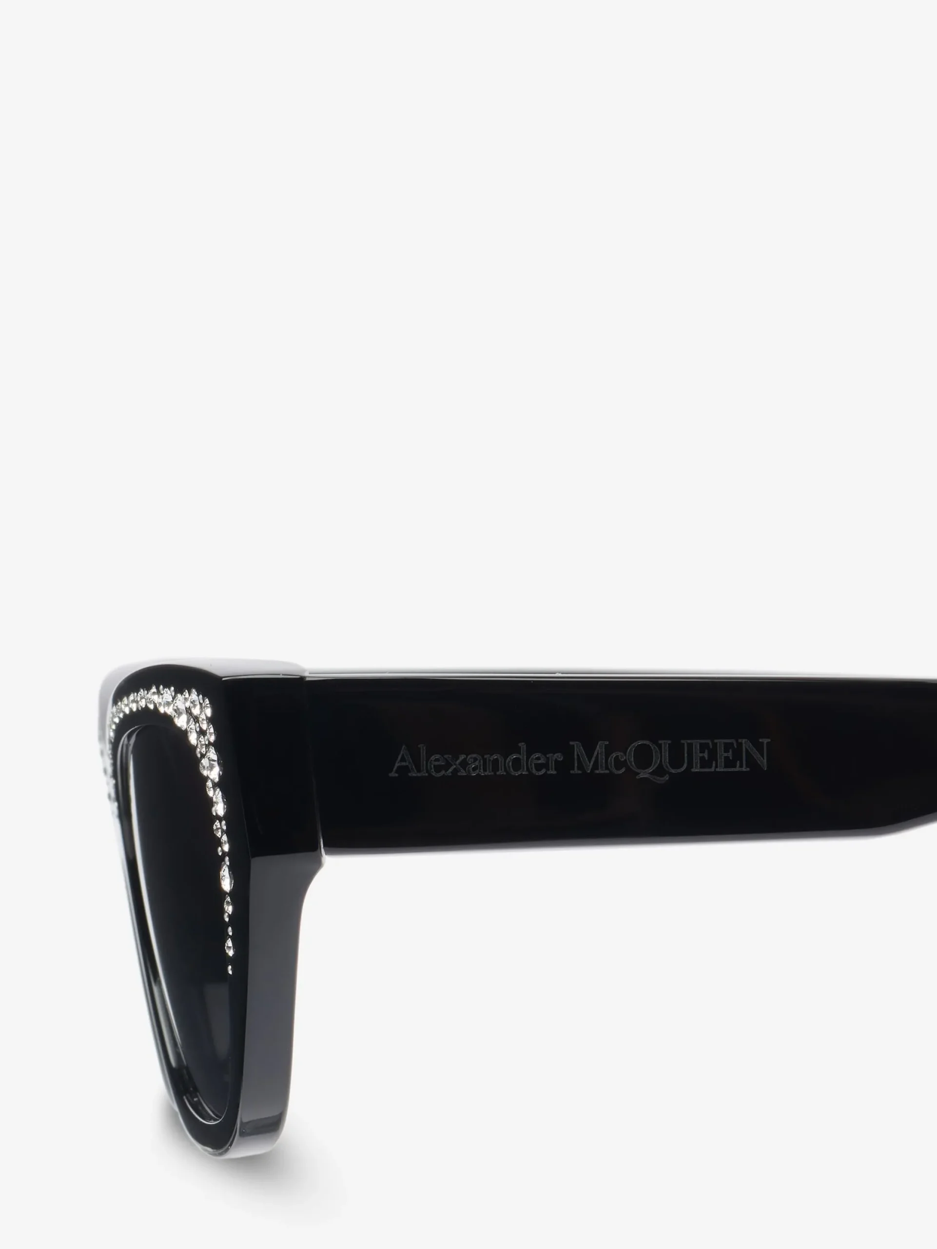 Discount Alexander McQueen Women's Pavé Jewelled Sunglasses in Black/Grey