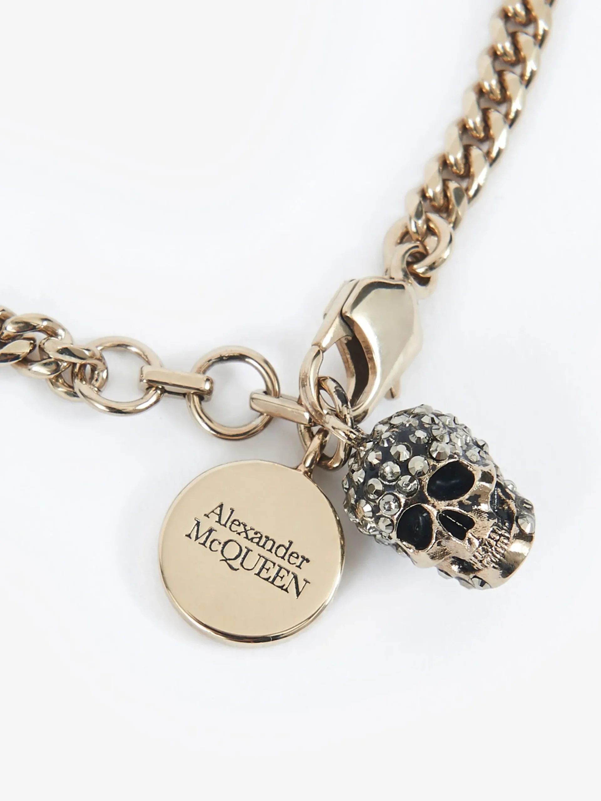 Cheap Alexander McQueen Women's Pave Skull Bracelet in Gold