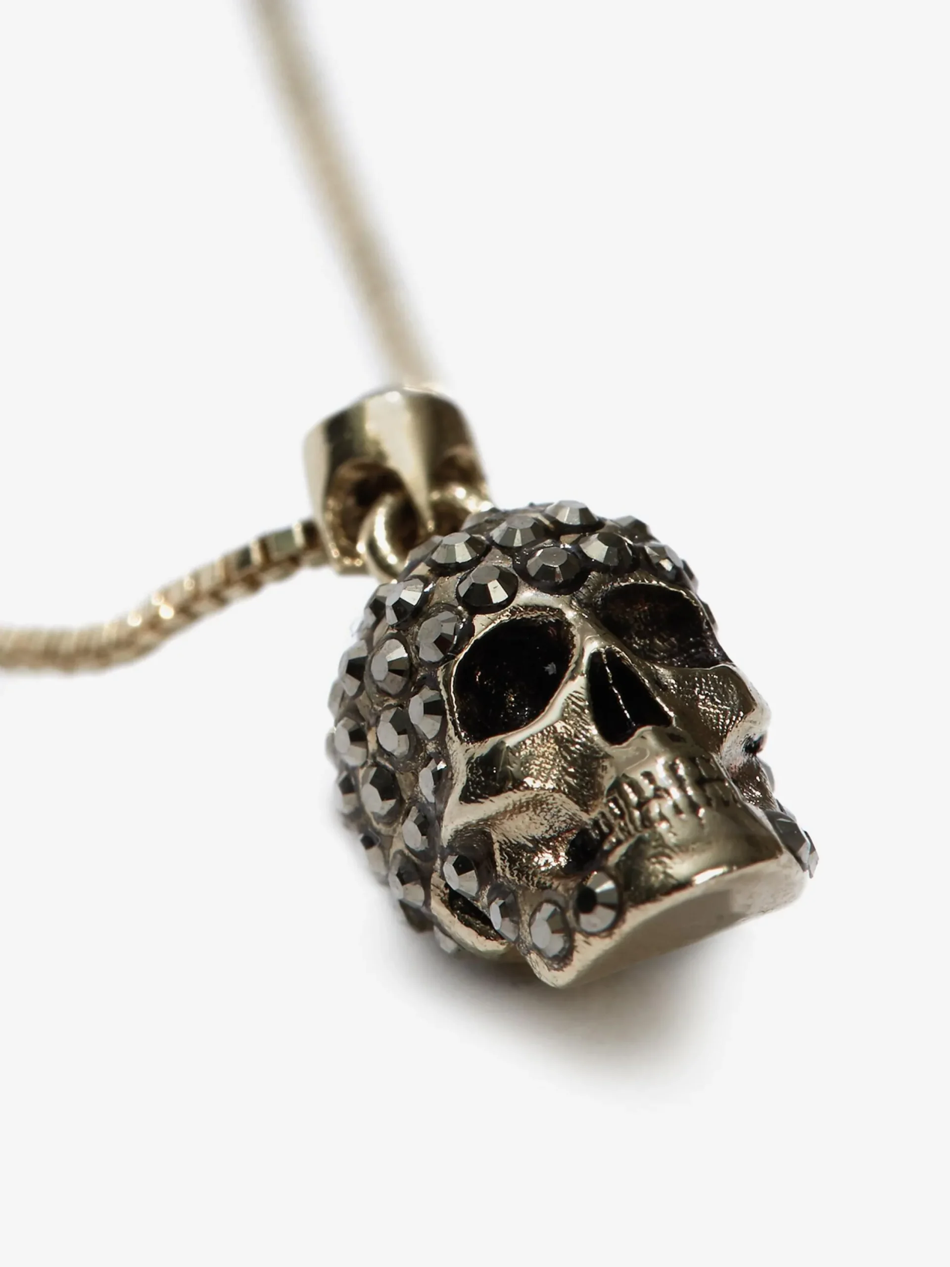 Best Alexander McQueen Women's Pave Skull Necklace in Gold