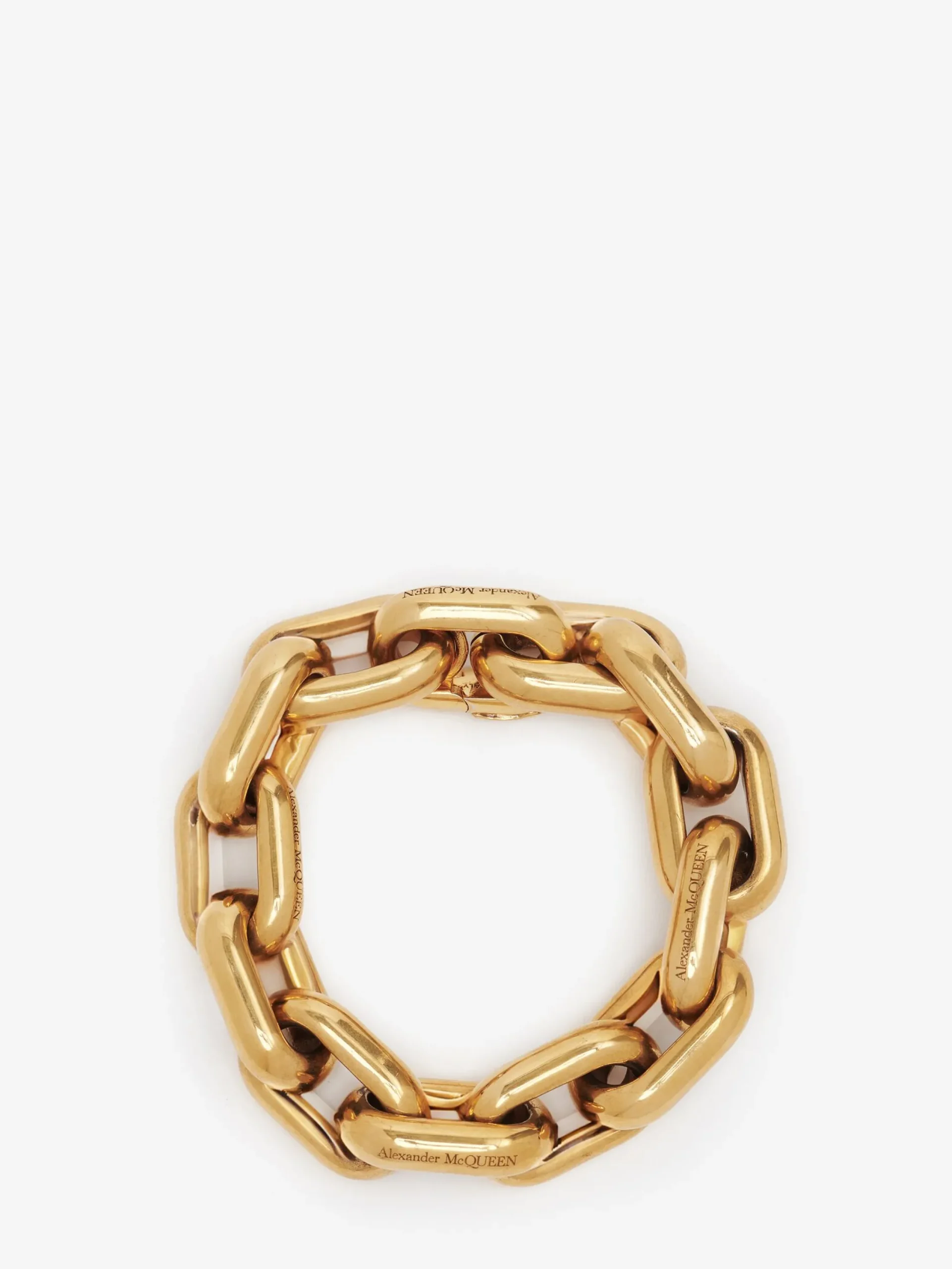 Shop Alexander McQueen Women's Peak Chain Bracelet in Antique Gold