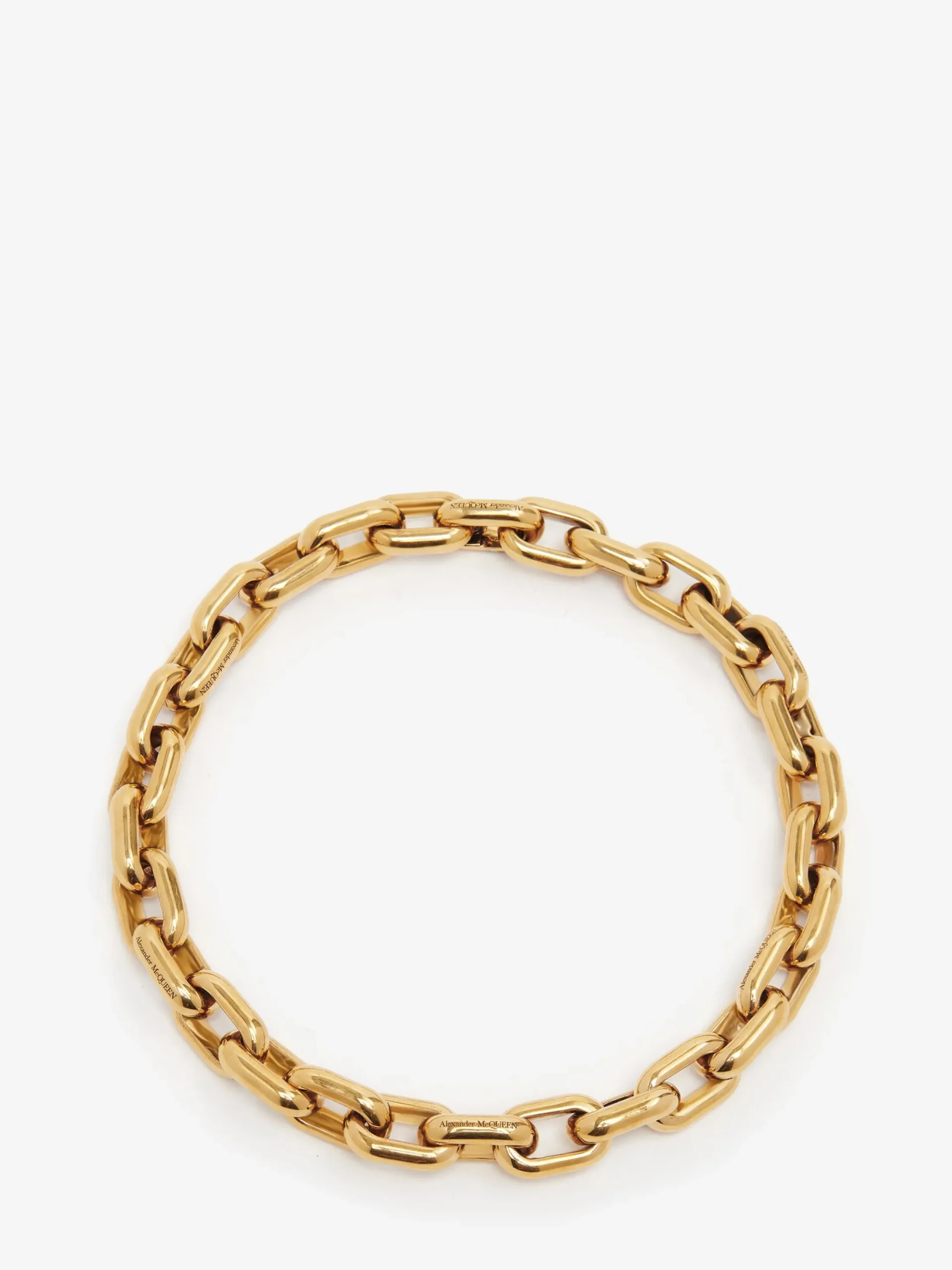 Fashion Alexander McQueen Women's Peak Chain Necklace in Gold