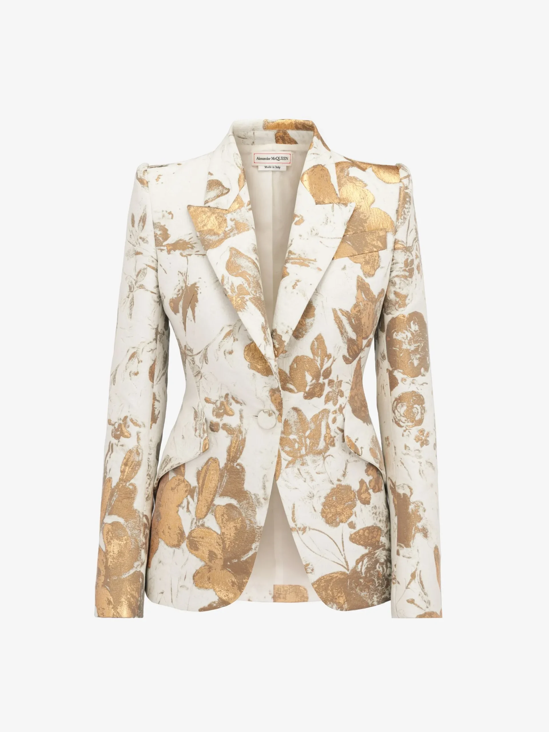 Cheap Alexander McQueen Women's Peak Shoulder Jacket in Gold