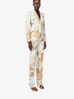 Cheap Alexander McQueen Women's Peak Shoulder Jacket in Gold