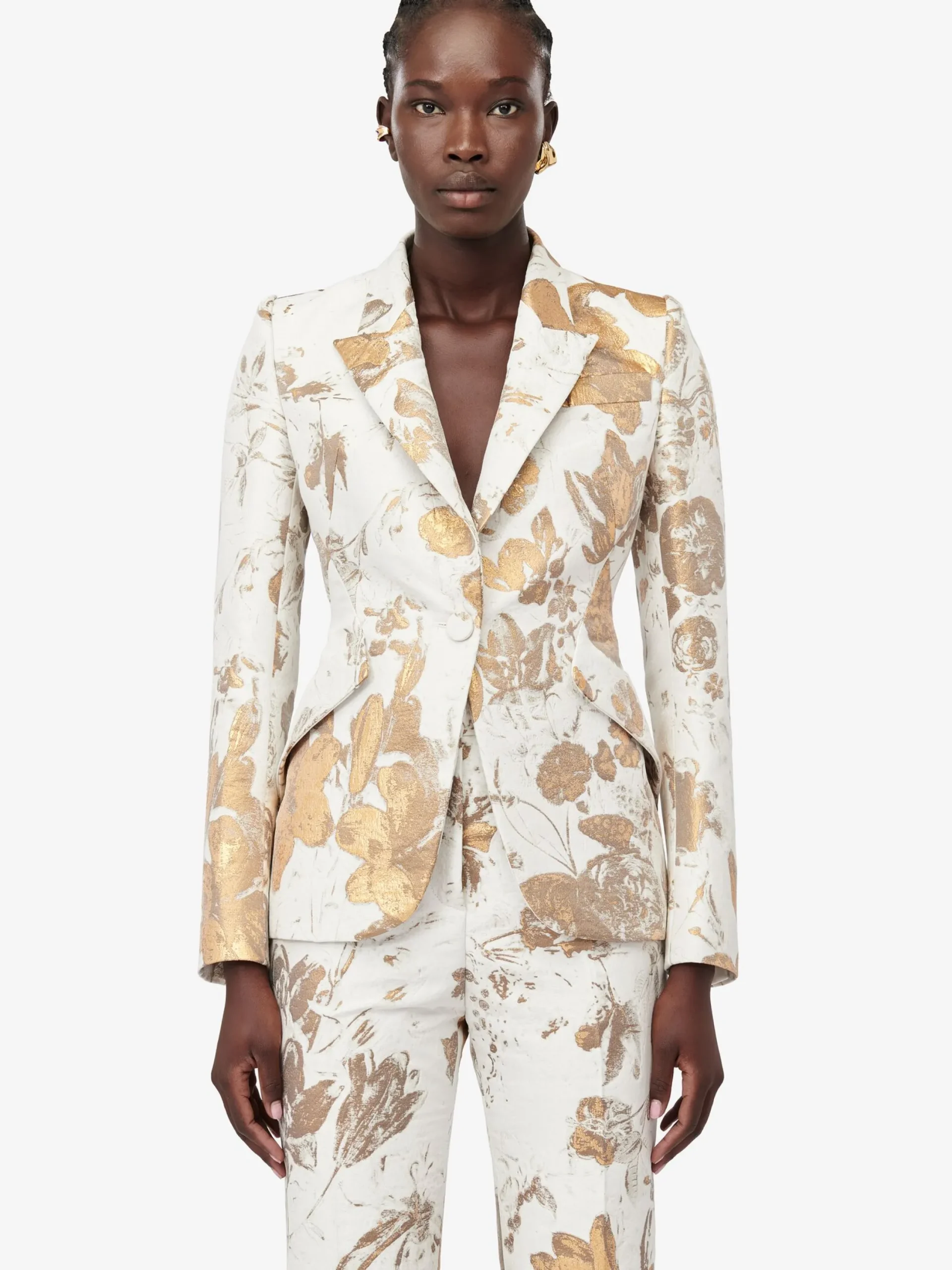 Cheap Alexander McQueen Women's Peak Shoulder Jacket in Gold