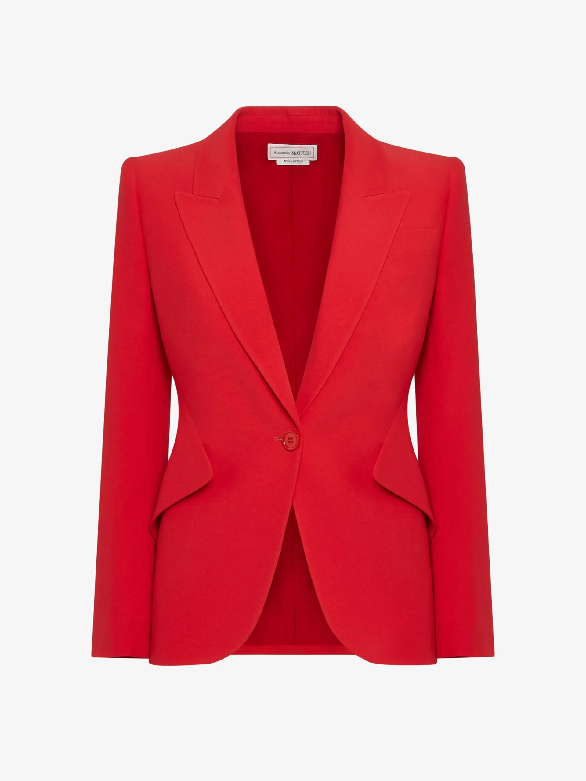 Discount Alexander McQueen Women's Peak Shoulder Leaf Crepe Jacket in Lust Red